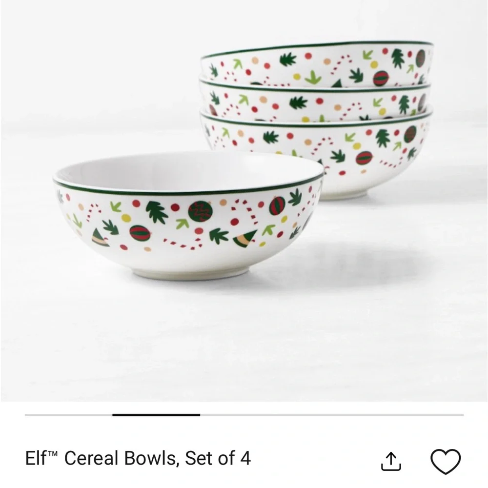 NEW without box Williams Sonoma Elf Cereal Bowls (4)